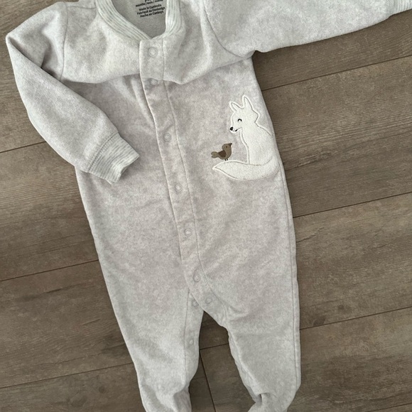 Carter’s Baby Boy Fox Snap Fleece Footies Sleep & Play EUC size 9 Months - Picture 9 of 9